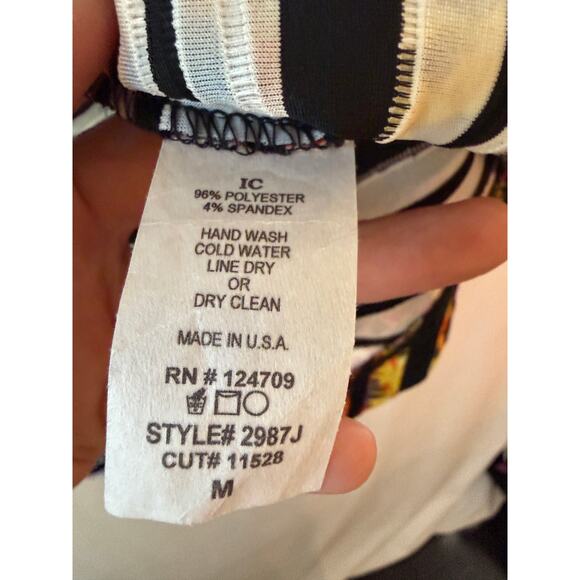 ic by Connie K Asymmetrical One Button Swing Jacket Artsy Art to Wear Abstract M - Picture 4 of 8